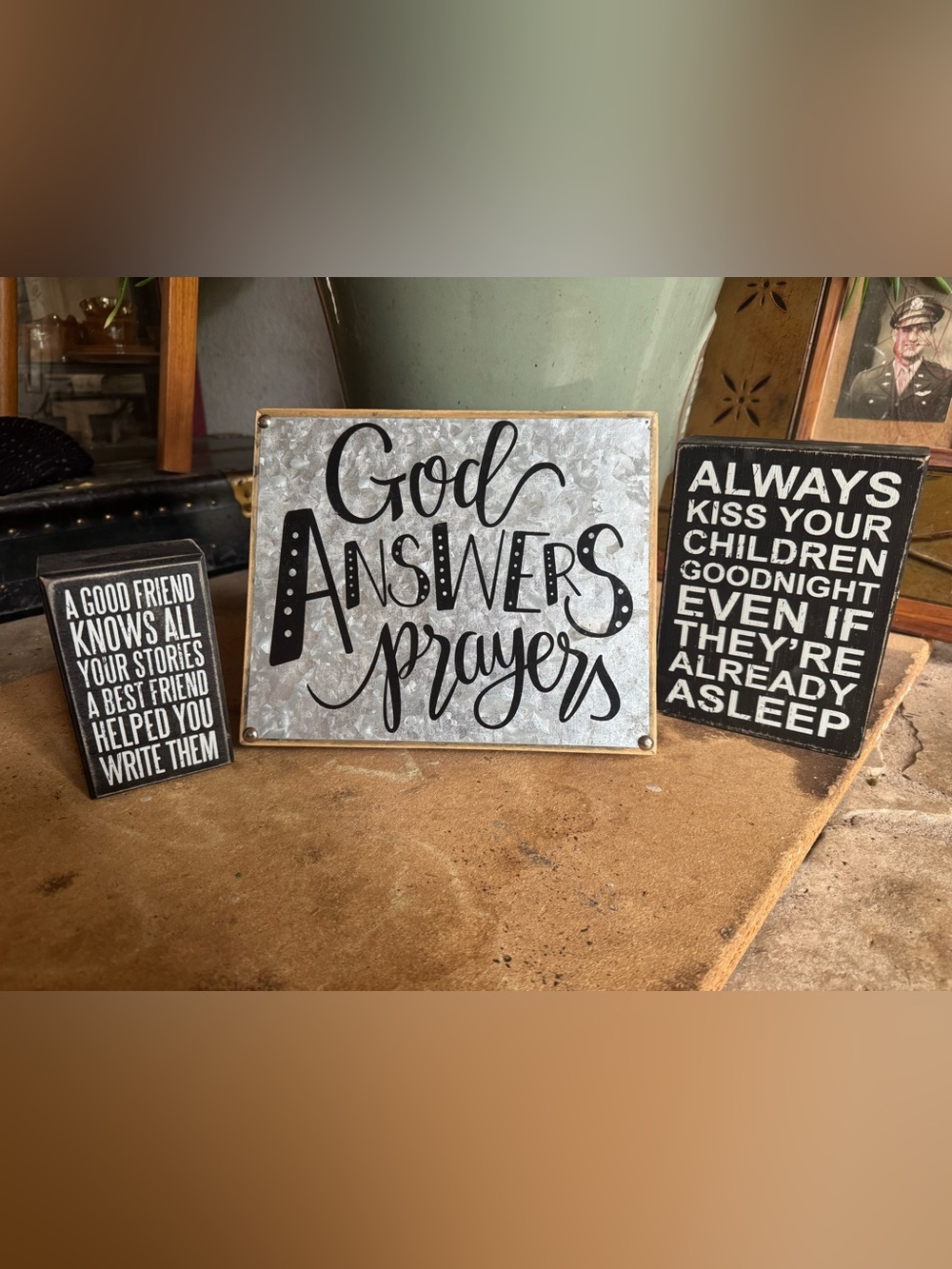 Inspirational Decor Wall or Table Signs - Black, White & Silver